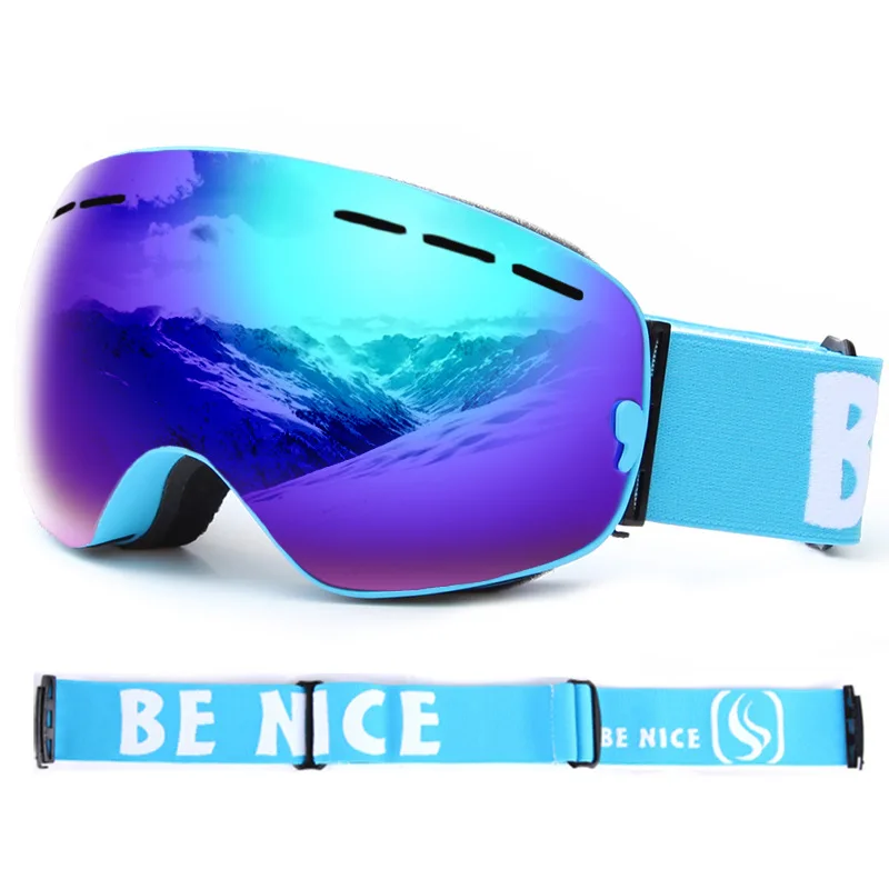 Wholesale 100% Uv 400 Protection Anti Fog Over Glasses Snowboard Goggles Ski Goggles Pro For Women Men