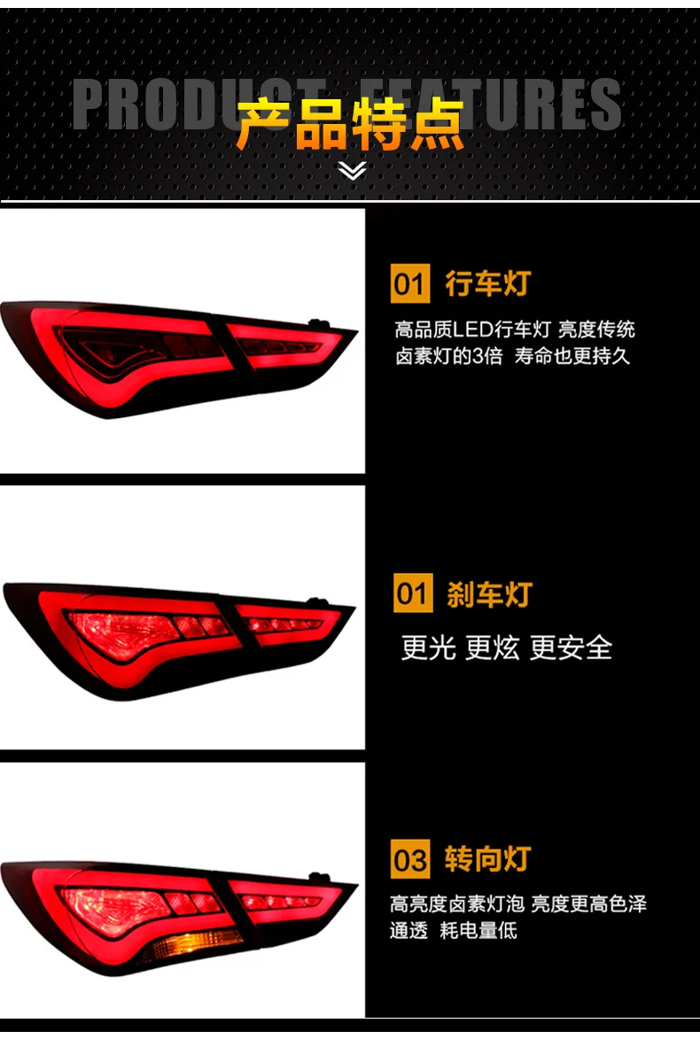 Auto Accessories For Hyundai Sonata 2010-2015 taillight 2011-2017 Plug&Play High Quality Retrofit Plug&Play Headlight Assembli