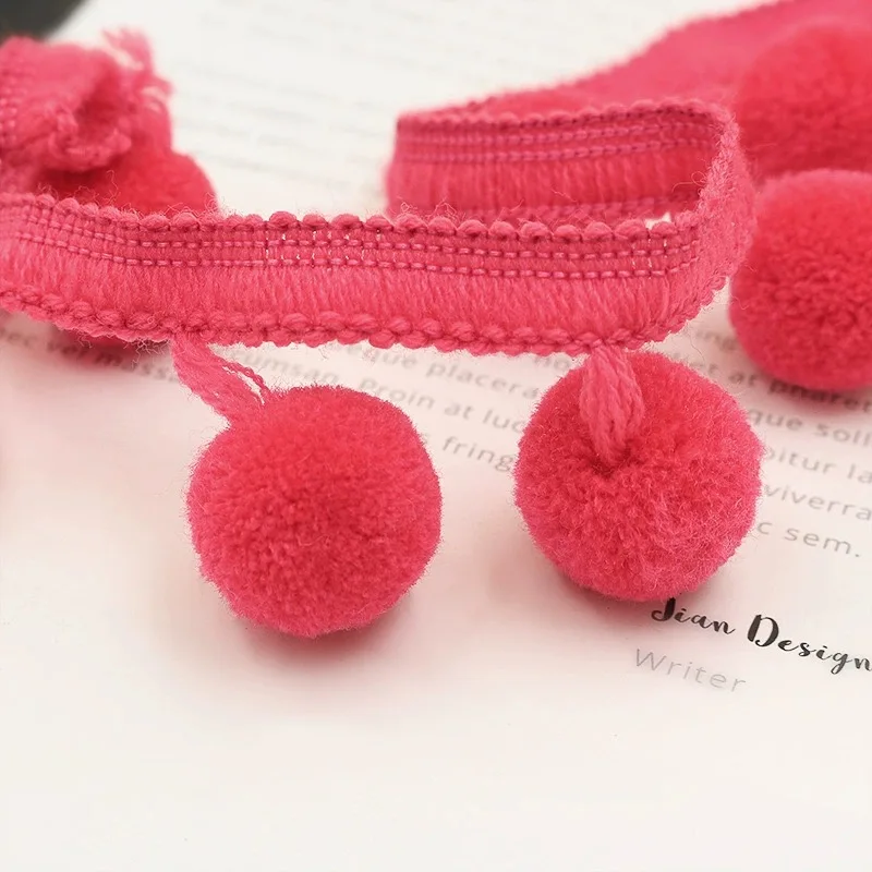 2024 Factory Wholesale Garment Accessories Black Pom Pom Lace Ball 1cm Fringe Trim