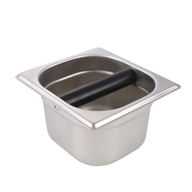 Coffee Barista Tools Stainless Steel Colorful Coffee Dregs Box Espresso Knock Box with Knock Bar