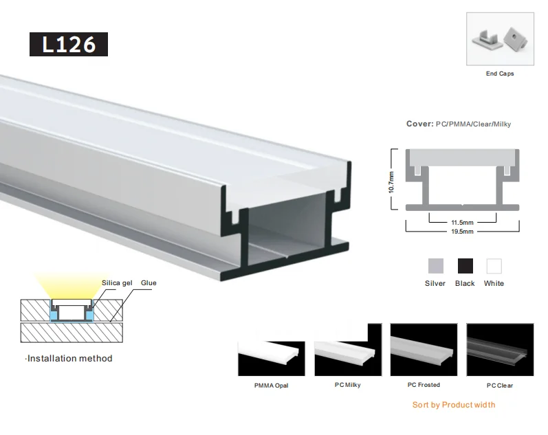 LED Profile Aluminium Channel for LED Strip  aluminum profile for led light bar