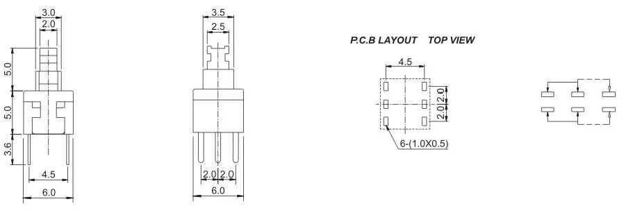 Key tact switch PB-22E06