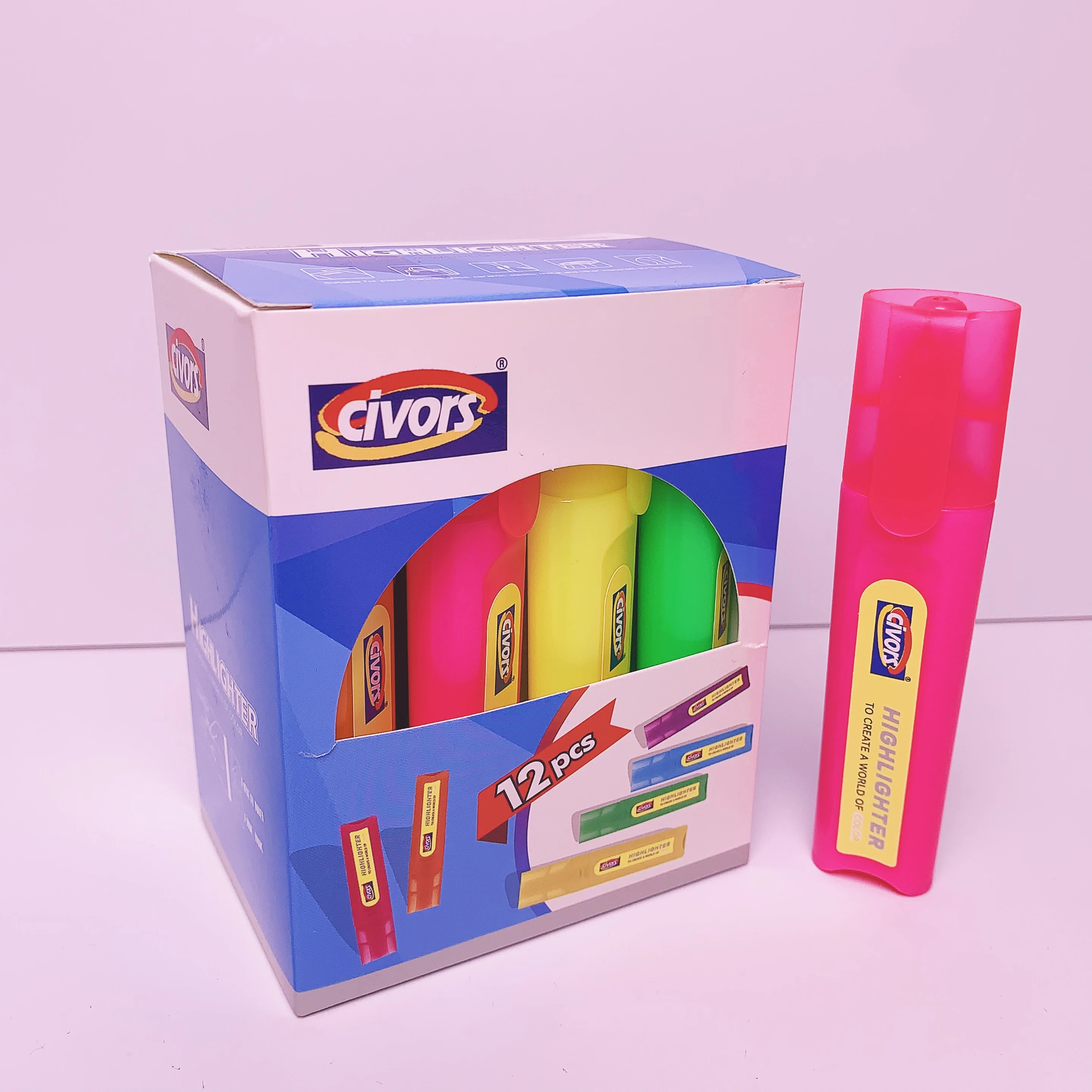 Прямая Продажа с фабрики оптовая продажа хайлайтер пастельных цветов набор маркеров для разных Быстросохнущий маркер на водной основе 12 упаковок