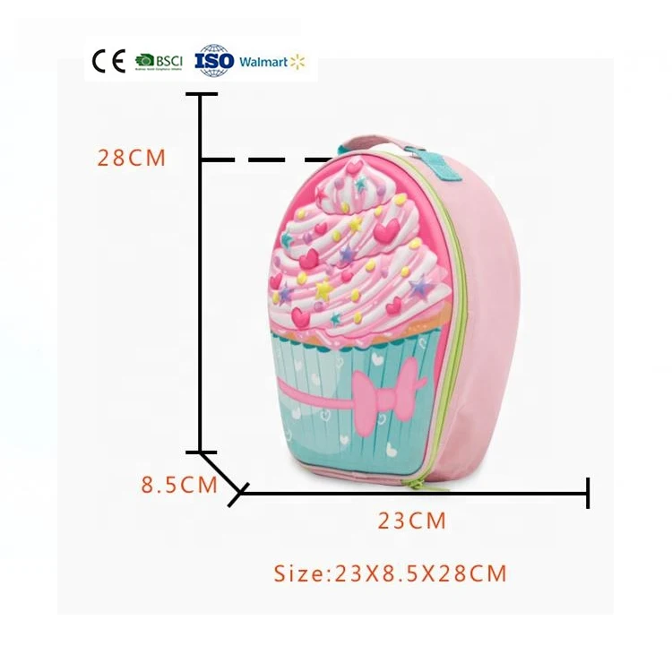 Eco bag cooler carry cute custom animal insulation materials children school kids 3D Lunch Box for kids