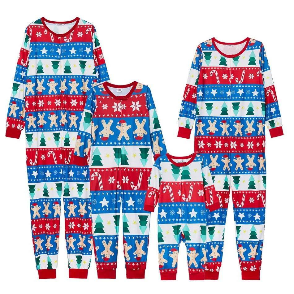 2021 Christmas Moose Family Matching Clothes Pajamas Set New Year Jumpsuit Custom Print Adult