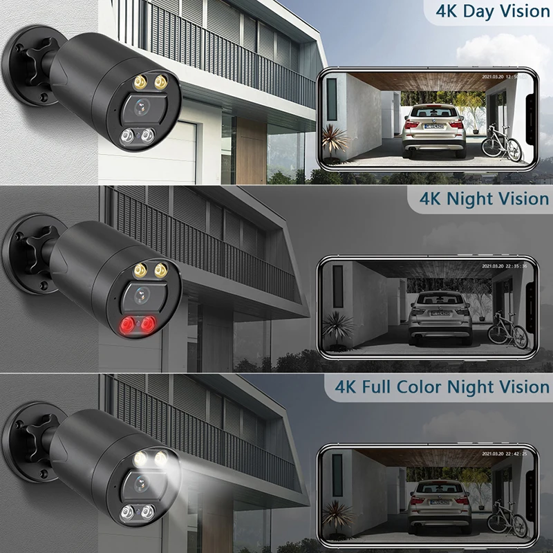 8MP 4K 8 12 16CH POE NVR Kit Waterproof  IP Home Security Surveillance Video Recorder CCTV Camera System