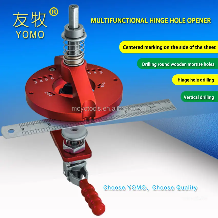 Multifunctional 35mm Hinge Jig Kit Woodworking Hole Drilling Guide Locator Puncher Template Aluminum Alloy Hole Opener Tools