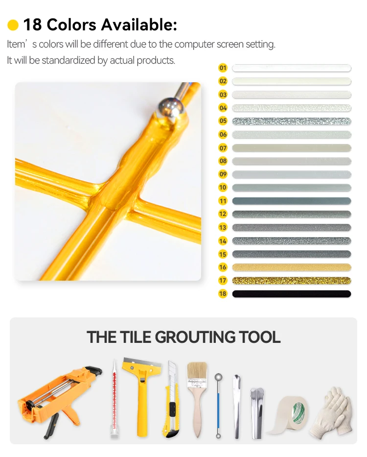 Tiles Wall Floor Decor Material Gold Epoxy Filler Ceramic Tile Grout For Tile Grout