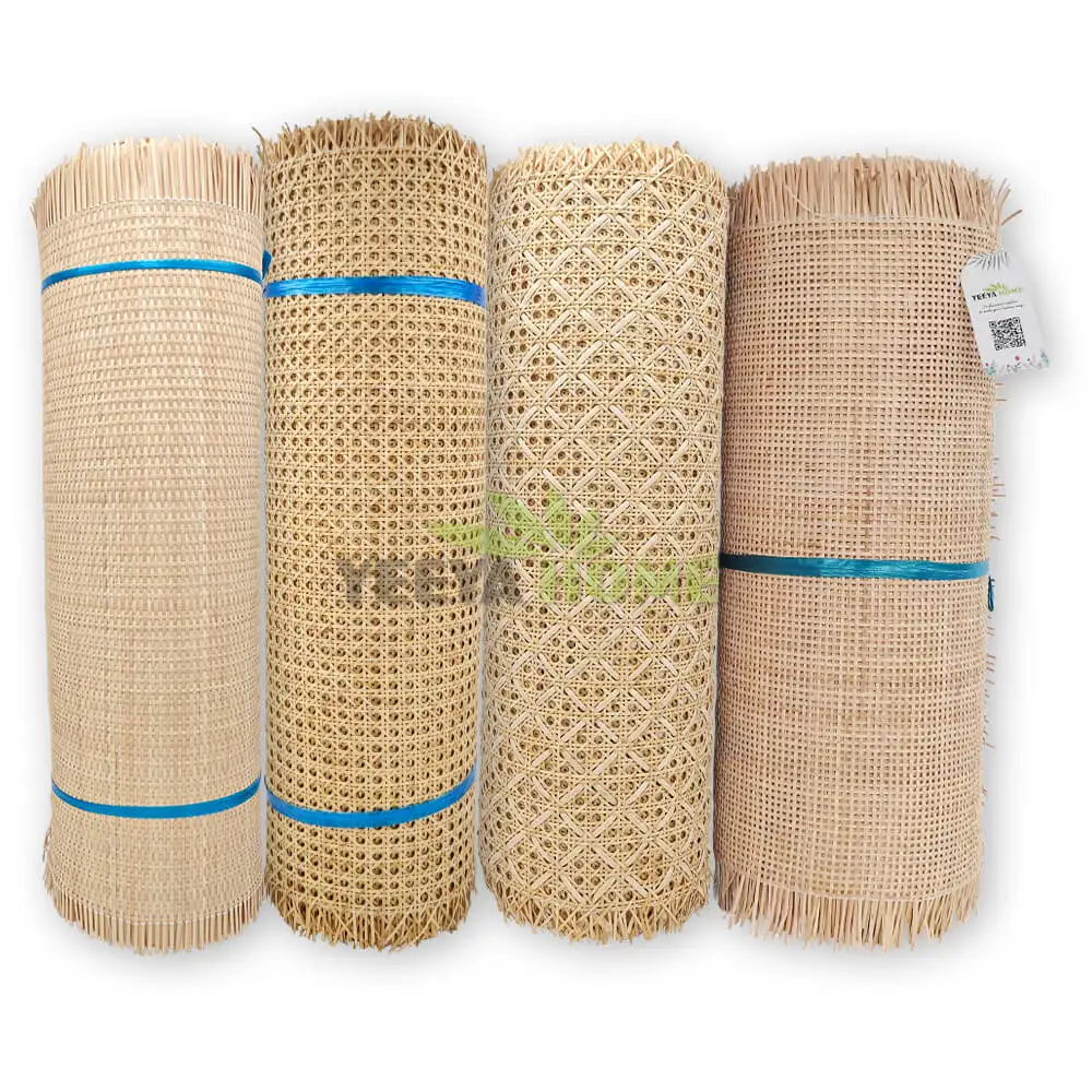 High-quality Natural Rattan Cane Webbing Indonesian Rattan Sheet Raw Material Roll for Chairs Furniture Home Decor Ceiling