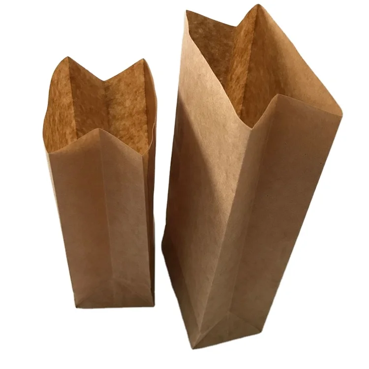 Recyclable take away fast food using glassine african wax kraft print paper bag