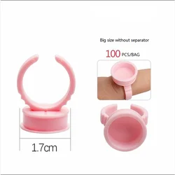 Disposable Pink Blue Plastic Tattoo Pigment Ring Ink Cups Holder Tools Eyelash Extension Glue Rings