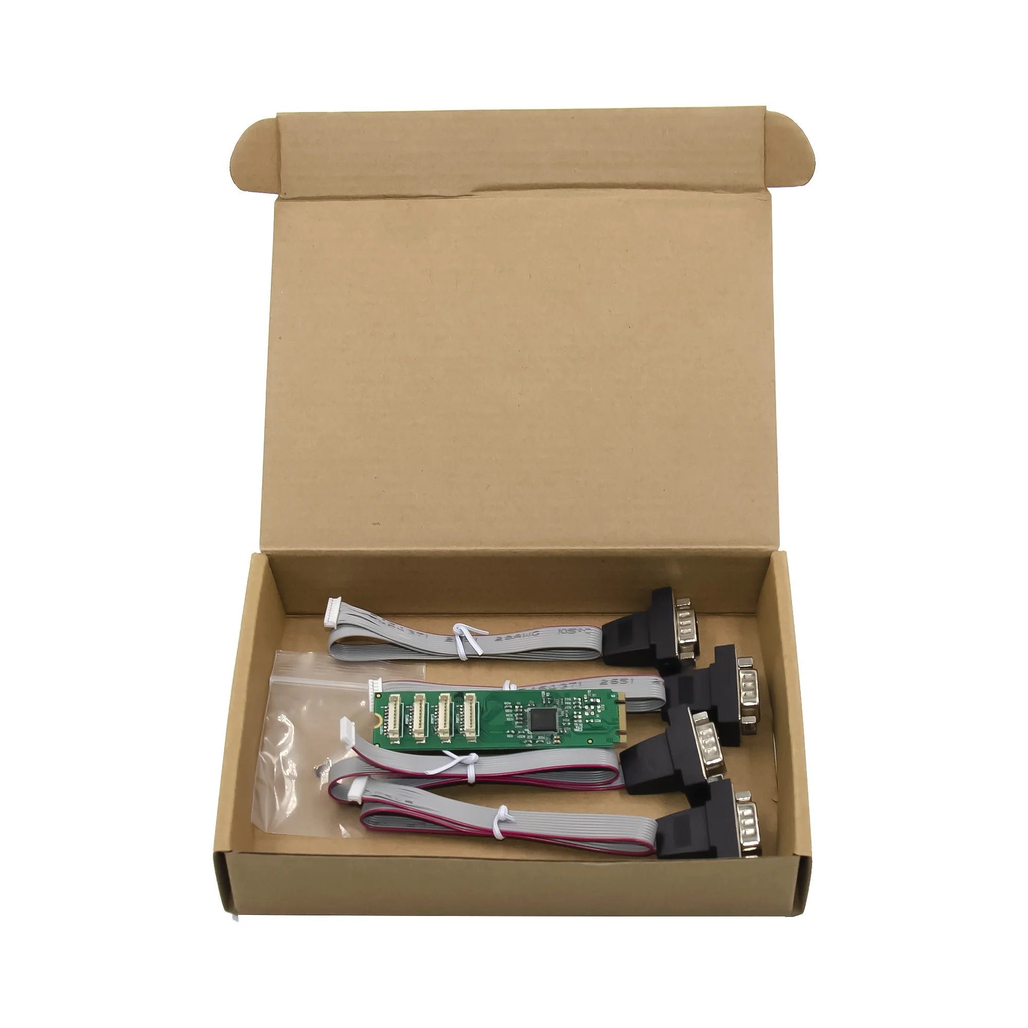 Panto M.2 key B+M to 4 port RS232 serial adapter  cable serial rs232 card with AX99100 chipset