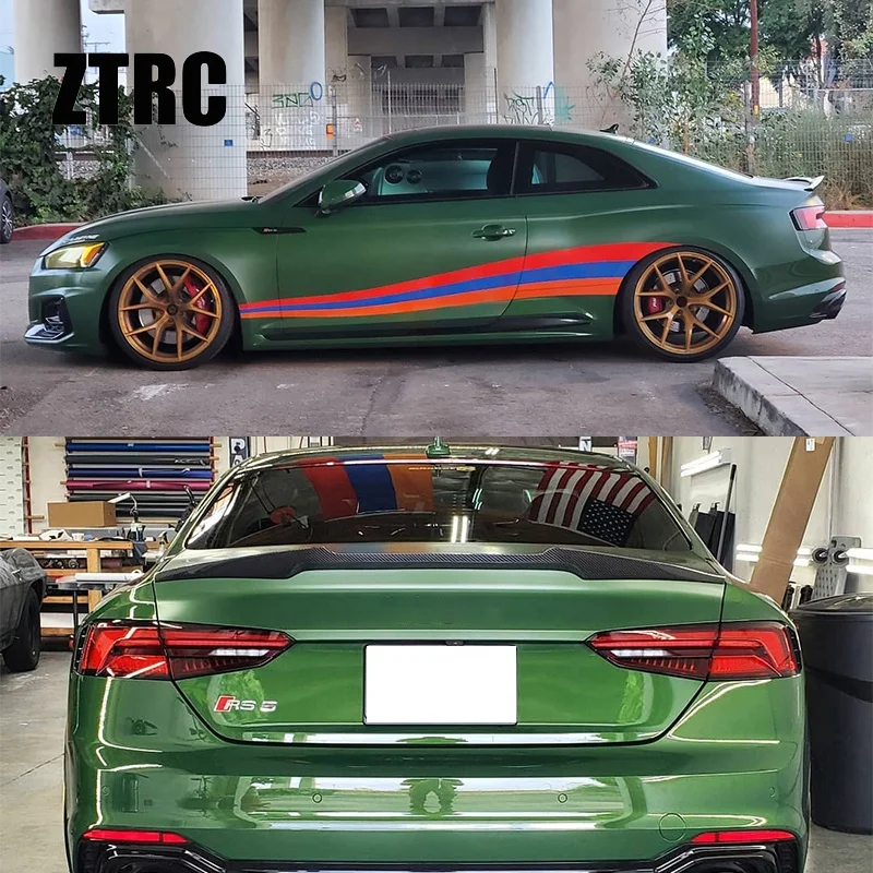 For AUDI A5 S5 RS5 B9 B9.5 Coupe 2Door M4 Style Real carbon fiber material Rear Spoiler Trunk wing 2017-2024