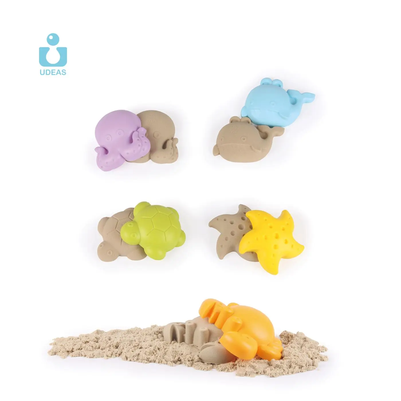 UDEAS Customizable Best Quality Summer Kids Beach Toys Play Sand Marine Animals Mould Children Sand Toy Tool