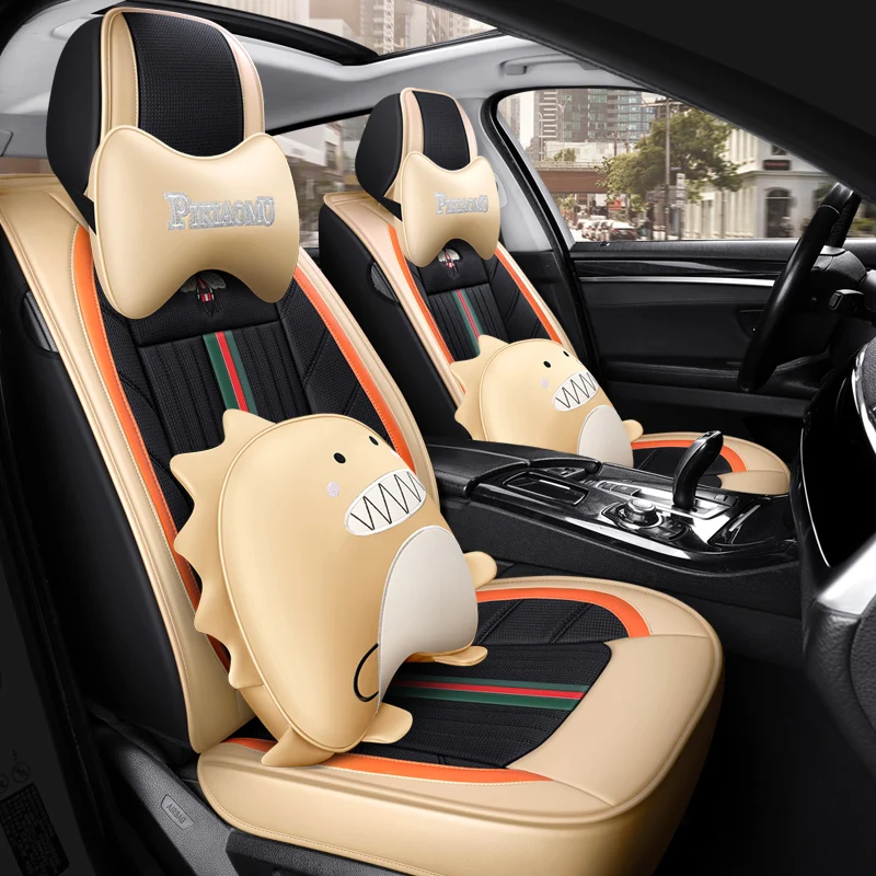 Professional R&D Manufacturer Universal Full Set Leather Cartoon Cute Car Seat Covers