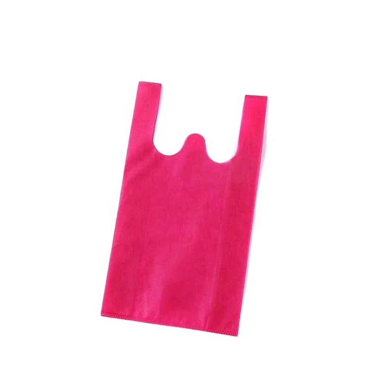 Multipurpose custom ultrathin many colors non woven vest shopping bag custom printed non woven t- shirt bag u cut