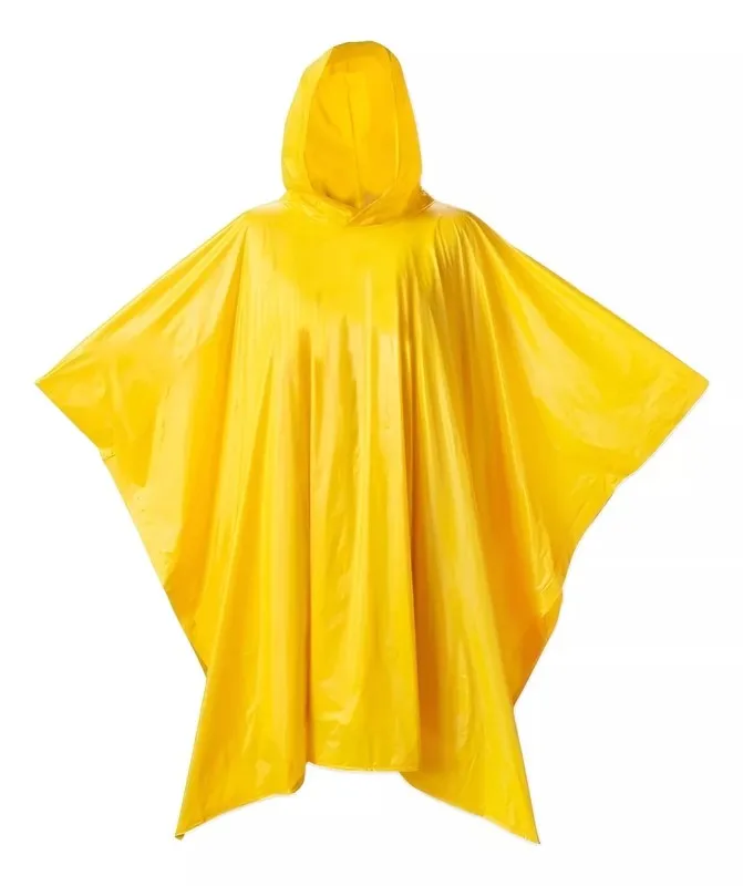 Custom Cheap Lightweight Vinyl 100% Pvc Raincoat Jacket Outdoor Waterproof Cover Emergency Work Hooded Pvc Rain Poncho Reusable