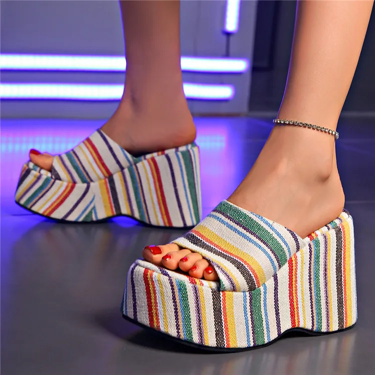 MH860-fashion wedges sandals for women and ladies 2024 summer platform slippers