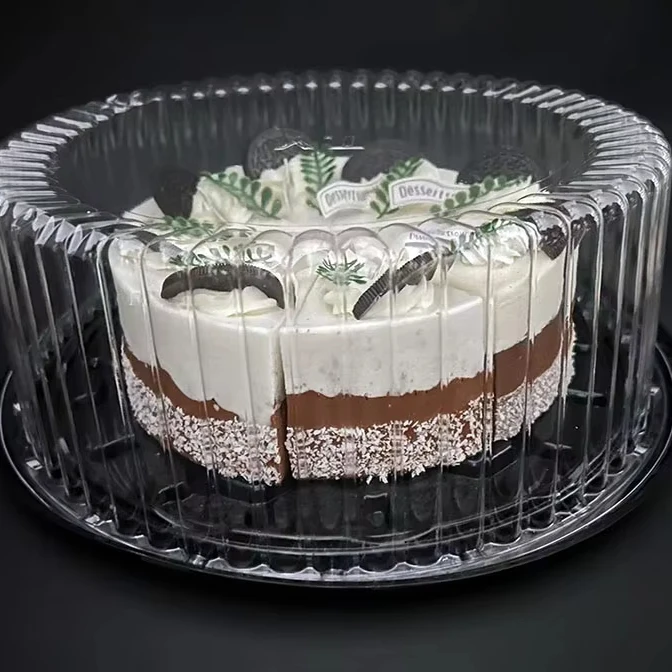 11 дюймов пластиковые одноразовые контейнеры для торта с куполообразными крышками круглые транспортировки прозрачные