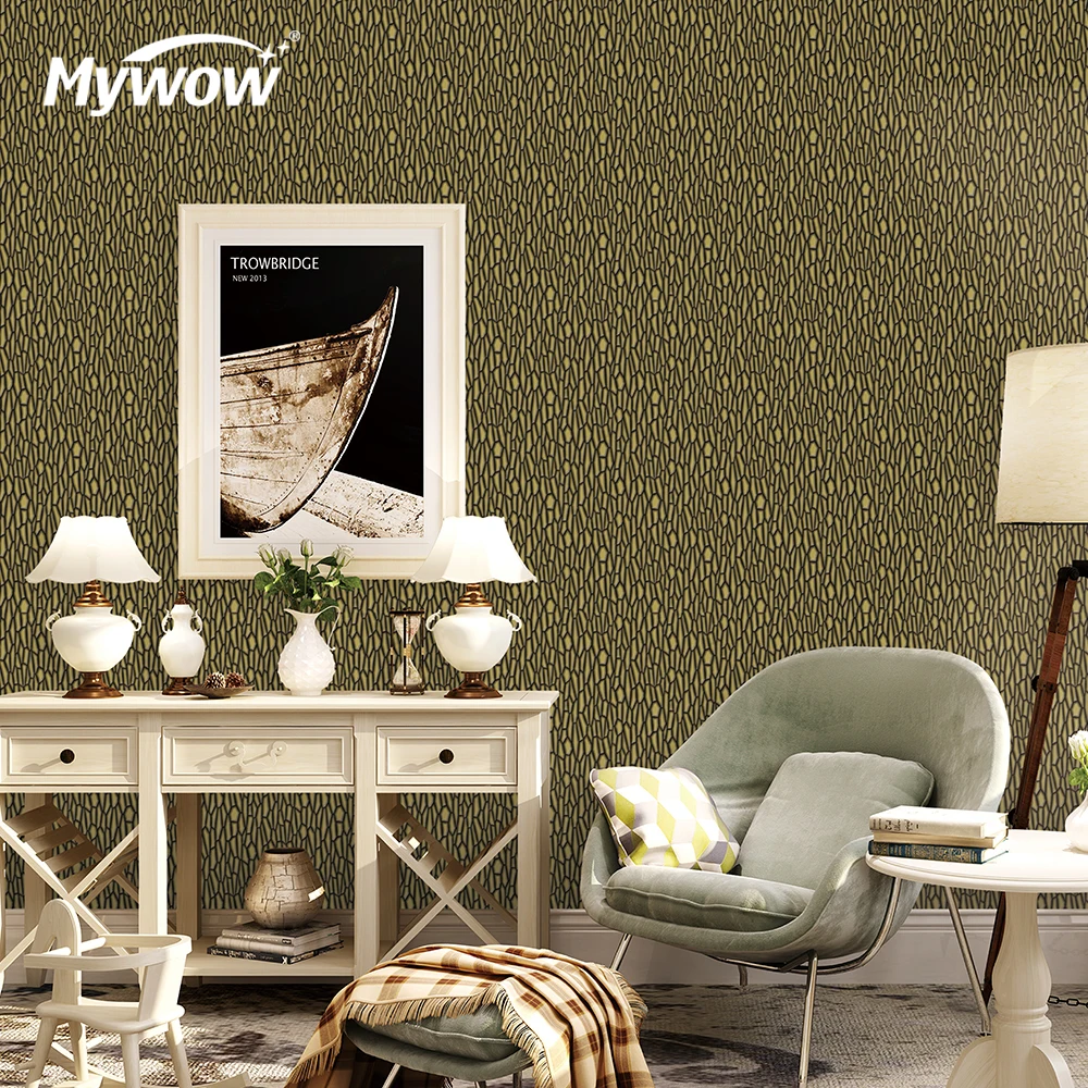 MyWow Home Wall Paper 3d Metallic Wallpaper Raised Screen Printed Pvc Metallic Wallpaper With Foil Lamination