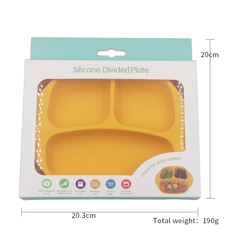 Monkey Custom Logo Silicone Reusable BPA Free Silicone Baby Plate Food Grade Silicone Plate