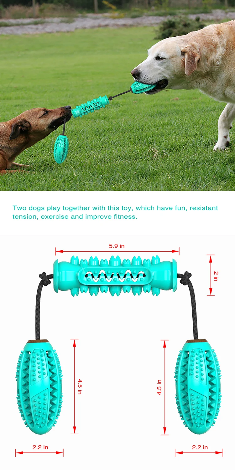 Pet Dog Tug of War Toy Dog Bite the Knot Play Interactive Sucker Pull the Leaky Food Pulling Rope Rubber Toys Pet Tooth Cleaning