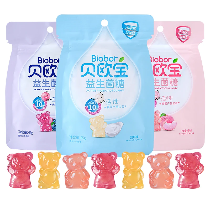 Wholesale delicious Probiotic Soft Candy cute bear shape 45g healthy ggummy jelly candies