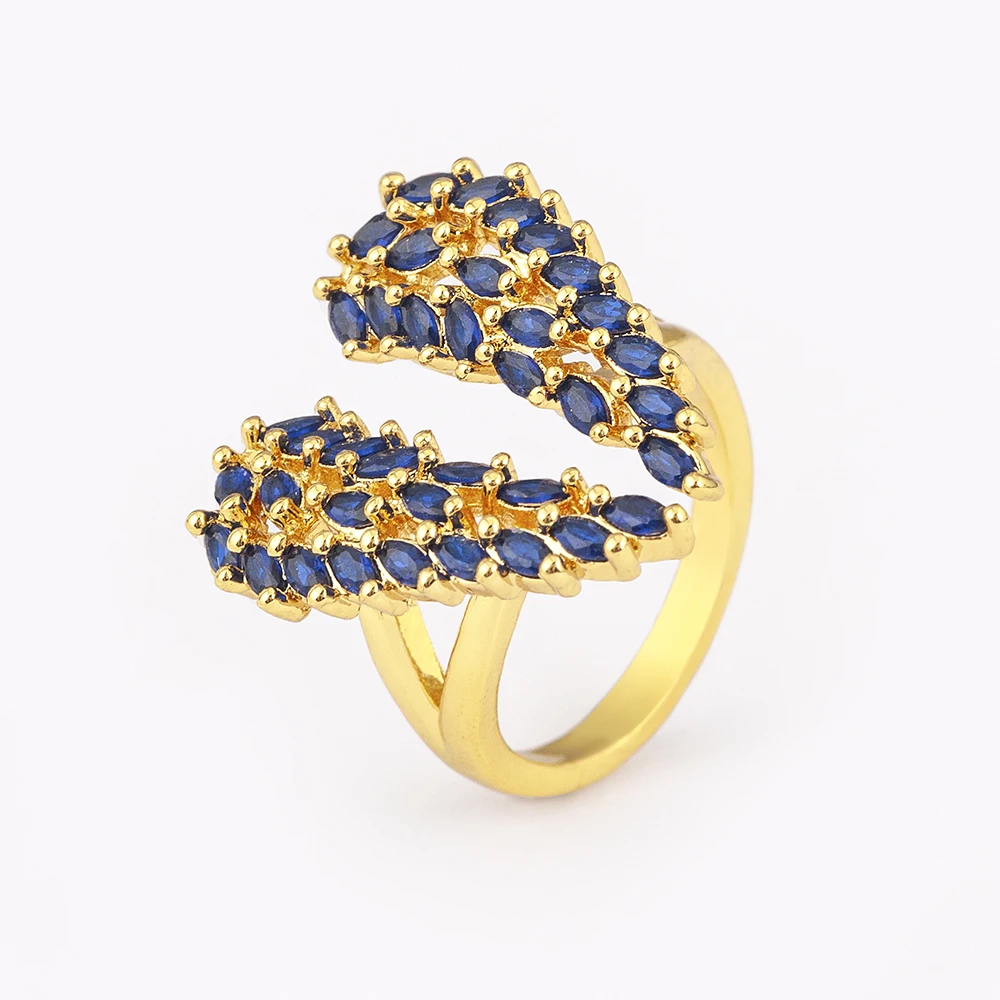 QIKU Creative Design Split Heart Shape Women Ring Opening Adjustable Copper Zircon Luxury Jewelry Unusual Accessories Girl Gift