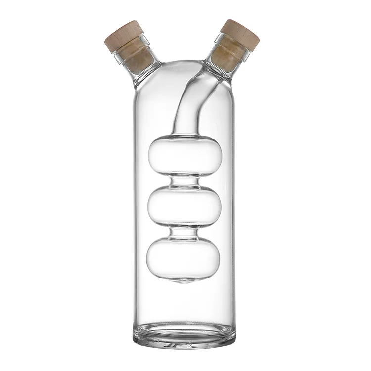 Hot kitchen cooking glassware 2 in 1 high borosilicate glass oil and vinegar glass water bottle eco friendly