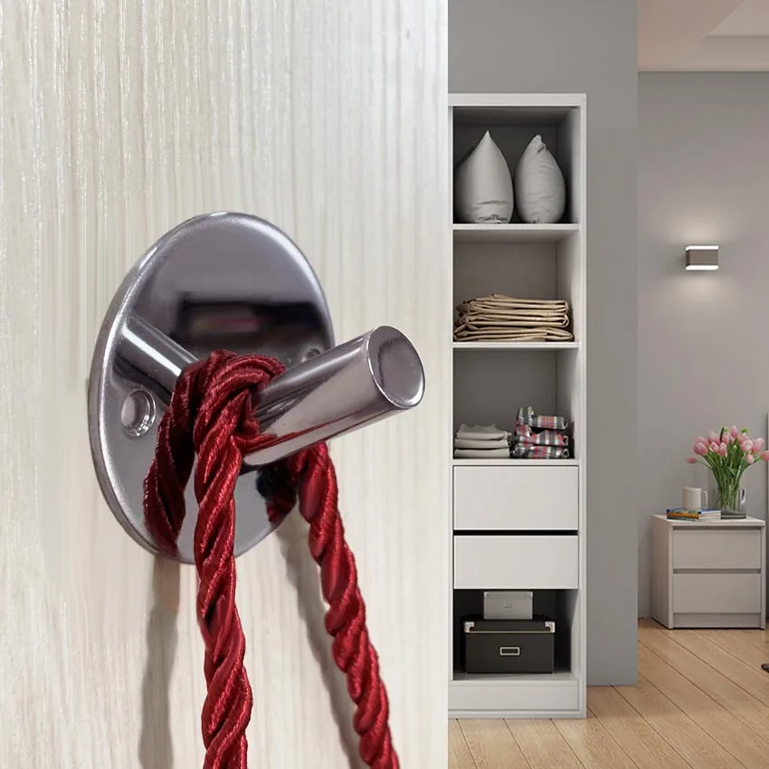 
Modern 304 Stainless Steel Polish Round Towel Hook Coat Hat Door Hook Hanger Bathroom 