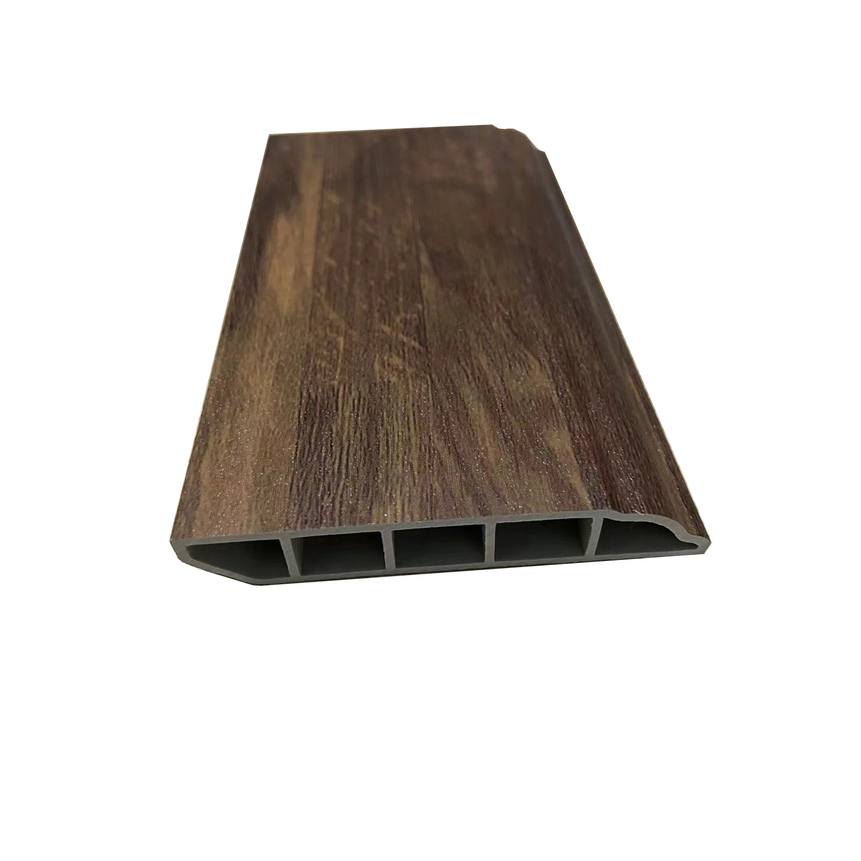 Grey Wood design SPC Skirting Line Wall Base Plastic Moldings  Flooring Accessories for Apartment Use