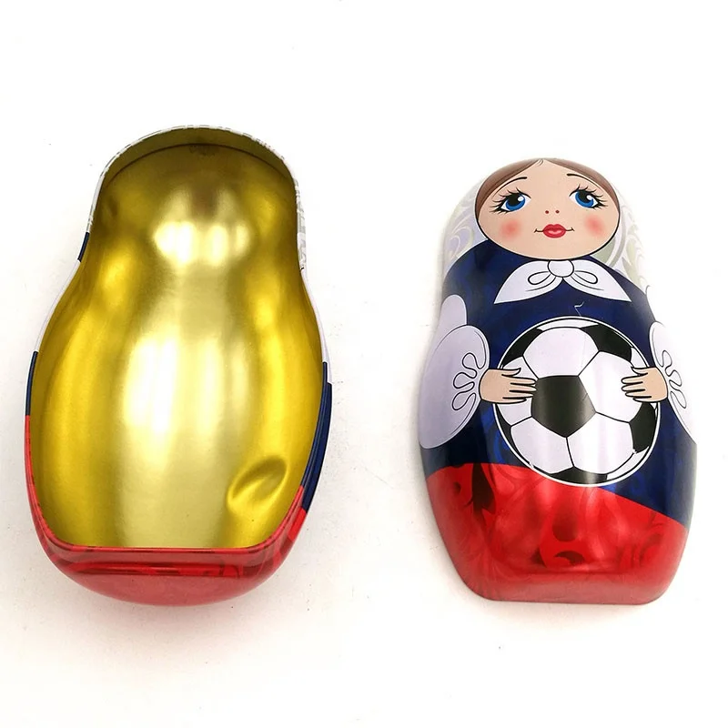  Изготовленная на заказ Рождественская Русская Матрешка-жестяная кукла для конфет или