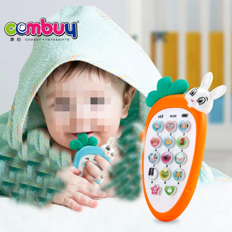 Mobile musical bite rabbit baby early learning kids cell phone toys