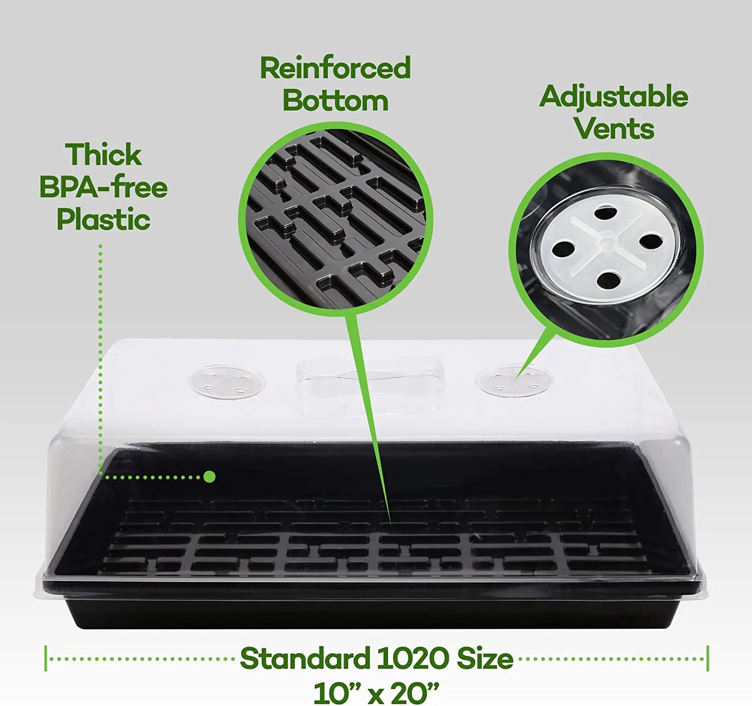 food grade pp material nursery seed growing flat tray 1020 trays