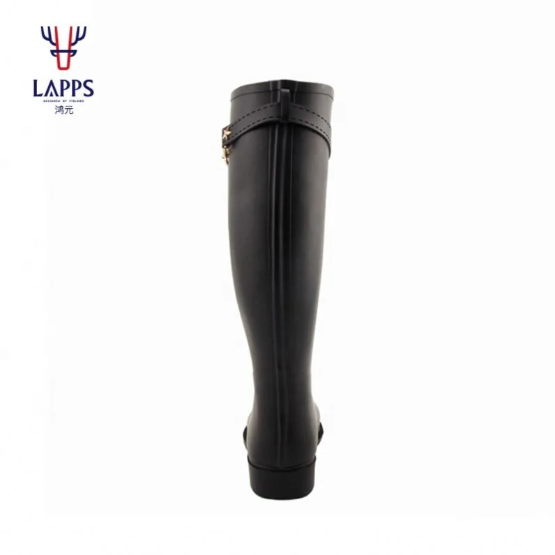 Lapps 2024New Style Outdoor Bike Riding Black Zipper Waterproof Anti-Slip Girls Rubber Shoe Wellies Gum Boots For Rain