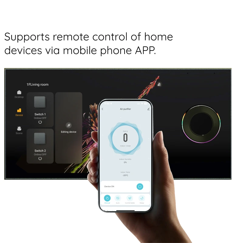 Tuya  IOT Home Automation Ecosystem: 4-Inch ZigBee Gateway with Linux Smart Home Screen for APP-Controlled Smart Home Devices