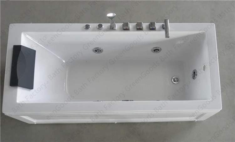 Customised Bathroom Non Slip Shower Thermostatic System Surf Massage Whirlpool Bathtub With Chromatic Lamp