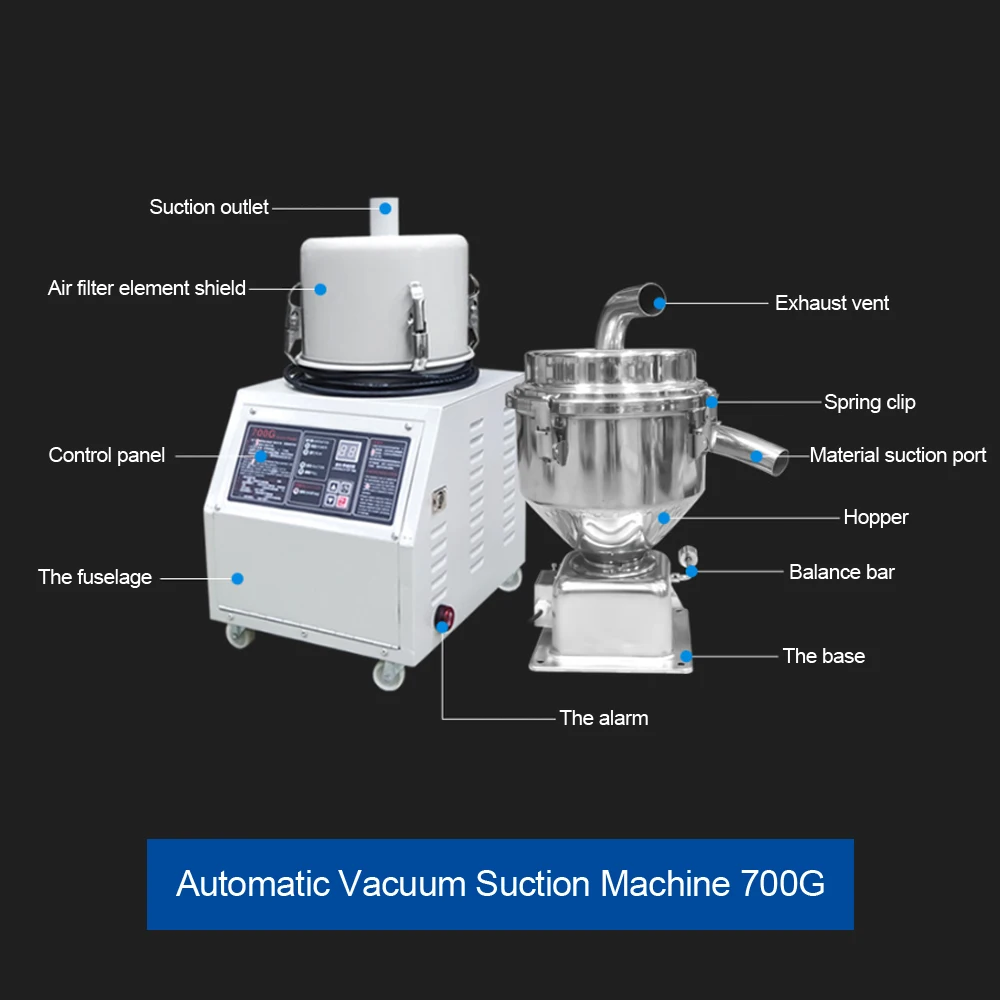 700G 800G Plastic Recycling Hopper Loader Plastic Pellets Vacuum Loader