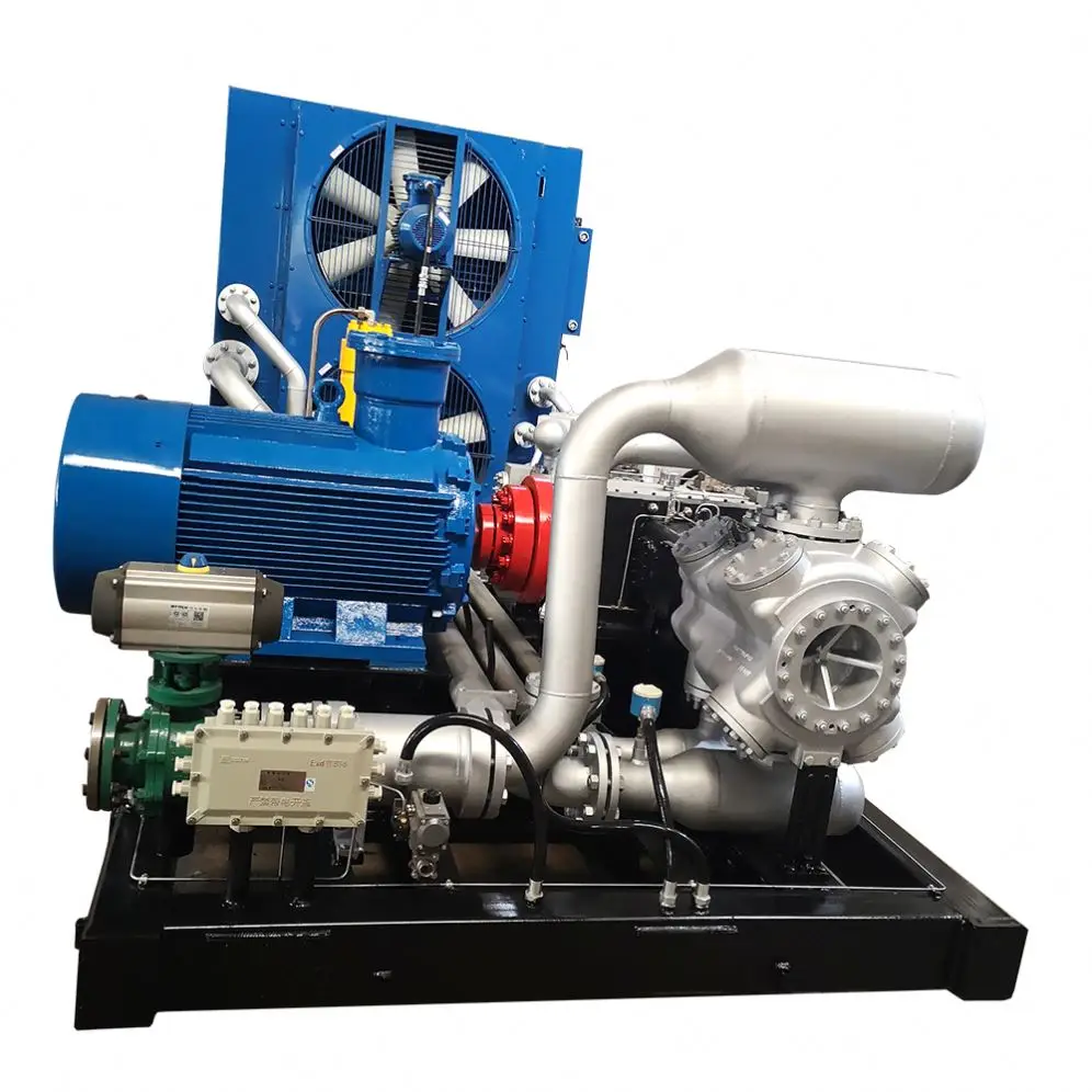 Skid-mounted reciprocating compressor or CNG metan filling station with capacity 1200Nm3/h suction pressure 1-3 barg