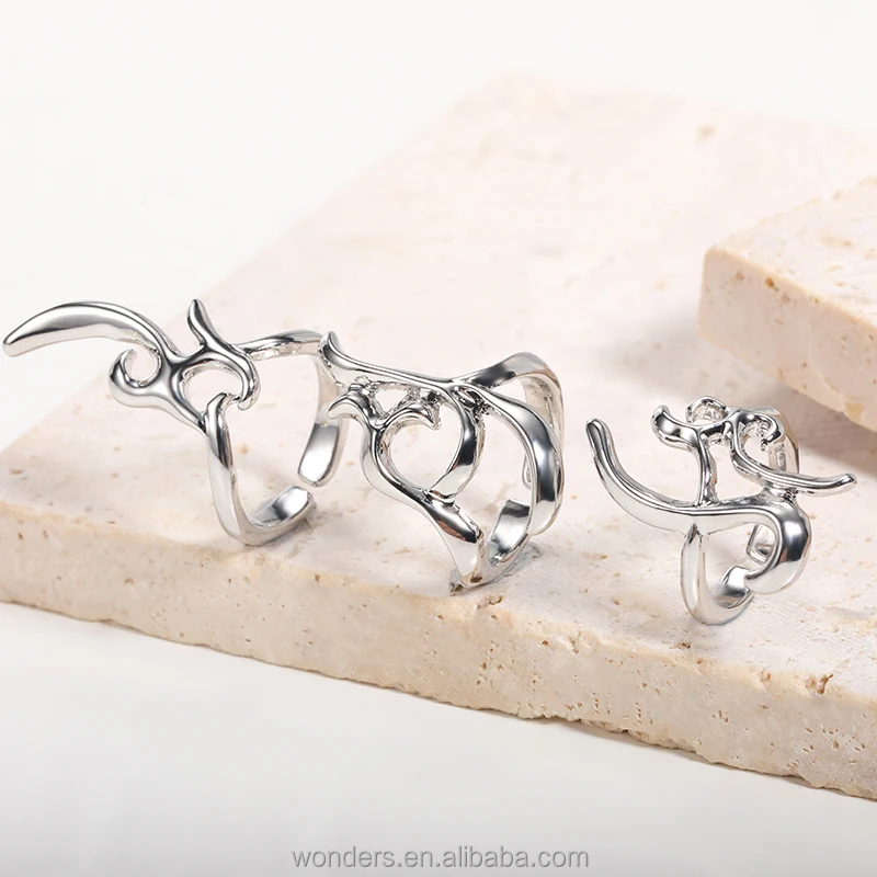 3Pcs Finger Nail Ring Knuckle Finger Love Cover Tip Nail Loop Ring for Women Girls Opening Art Charm Protect Fingernail