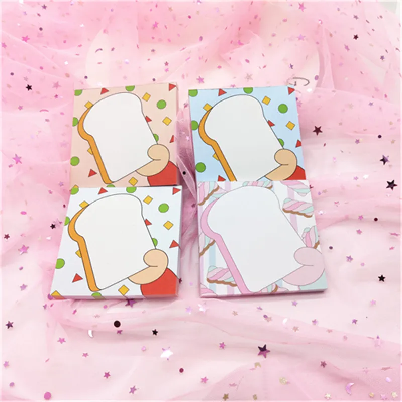 Симпатичные японские тосты kawaii, блокнот для заметок, набор канцелярских принадлежностей, 80 листов