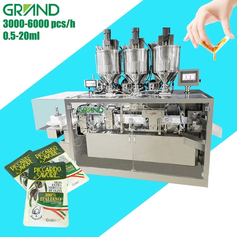 Automatic Extra Virgin Olive Oil easy snap pocket sachet filling and sealing machine