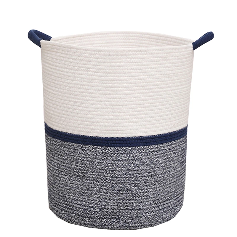 2023 Hot Sale Custom Eco Friendly Thicken Soft Foldable Basket Cotton Laundry Basket Woven For Bathroom