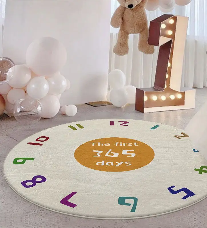 INS Crazy Carpet Baby Birthday  First Birthday  Lottery Mat Newborn Full Month  Hundred Days Round Floor Mat