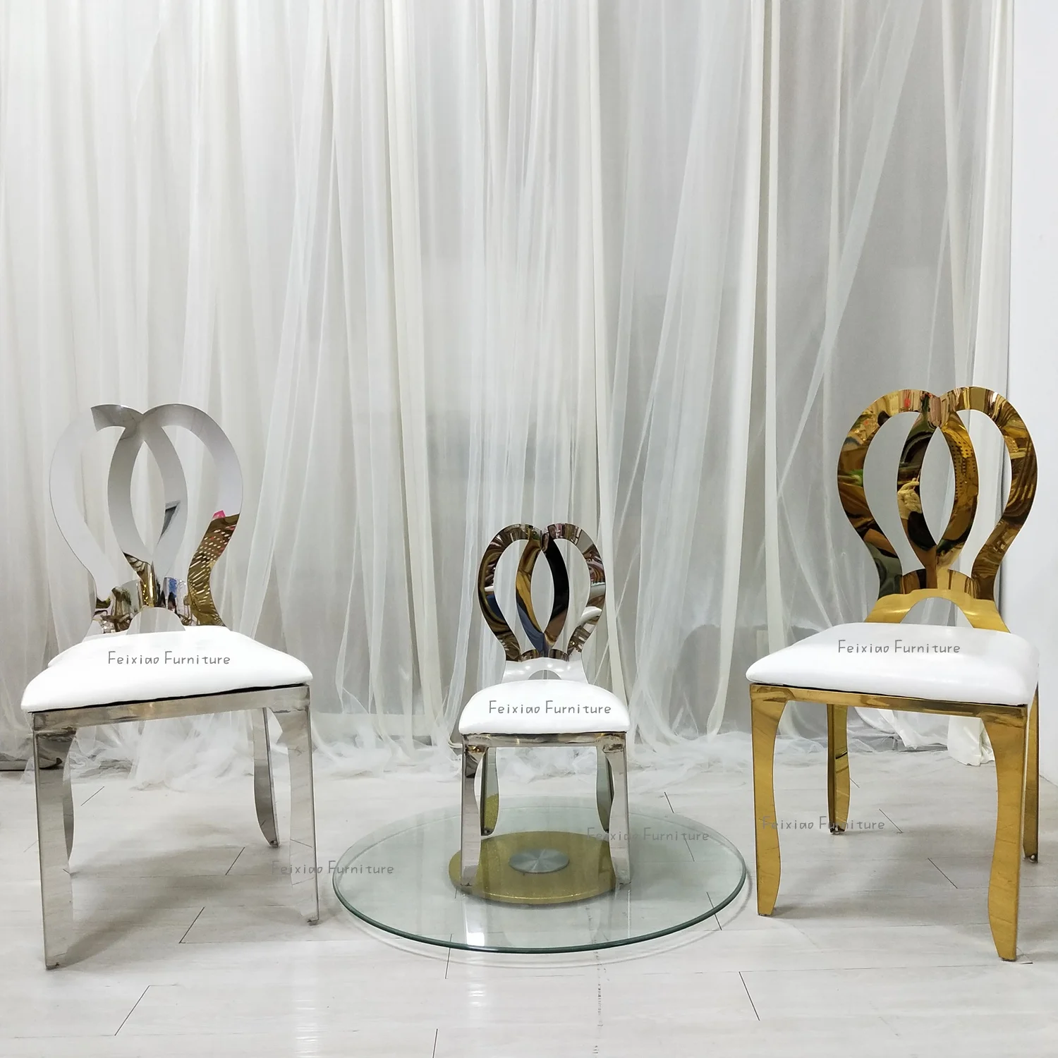 Hot Sale Wedding Party Furniture Stainless Steel straight back baby chair  for events