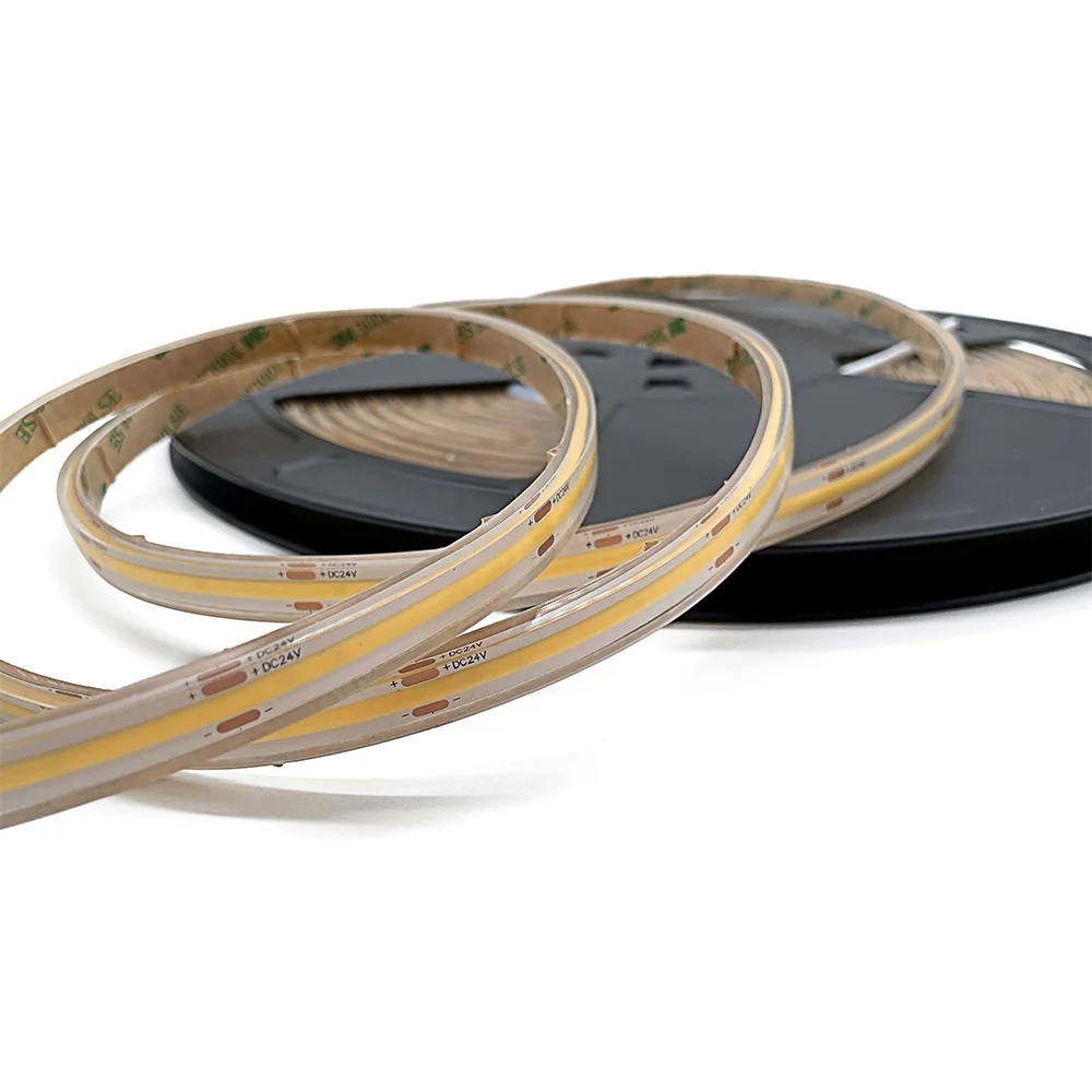 IP68 Waterproof Dot free dimmable COB LED strip light for aluminium profile DC24V 9W 12W led flexible strip LED tape FCOB strip
