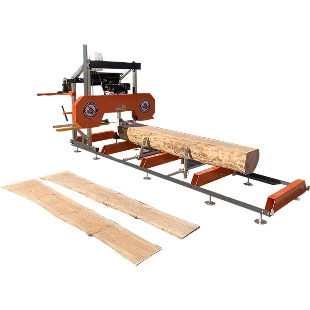 Gas diesel portable band sawmill lumber cutting saw machine sawmill machine