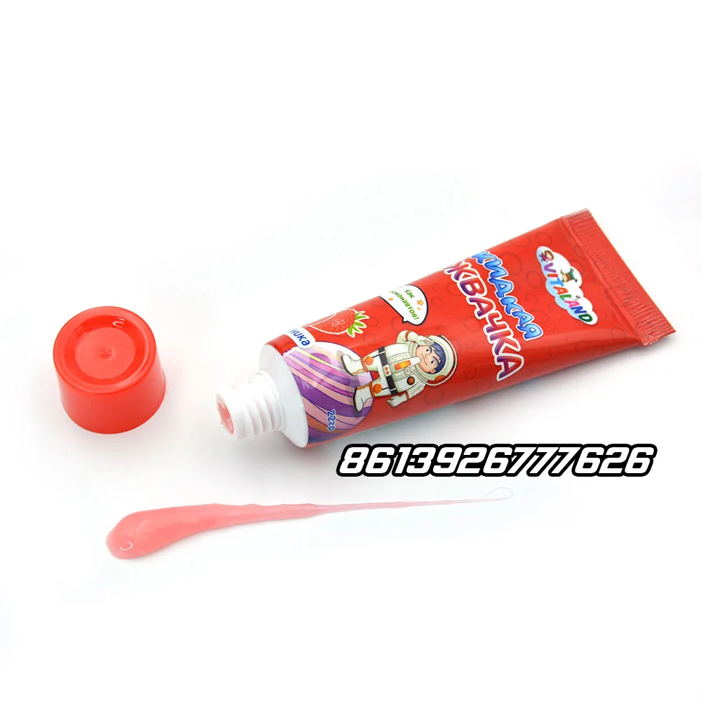 hot sale toothpaste shape fruit flavor liquid bubble gum