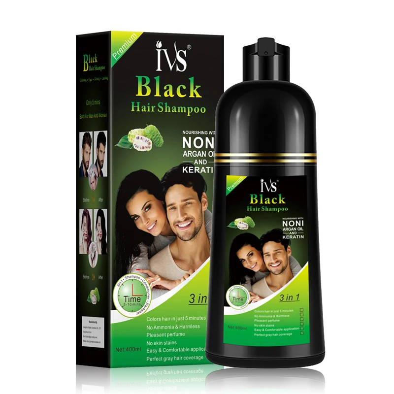 Hair dye shambo whit to block colour wash shampoo with packaged gloves