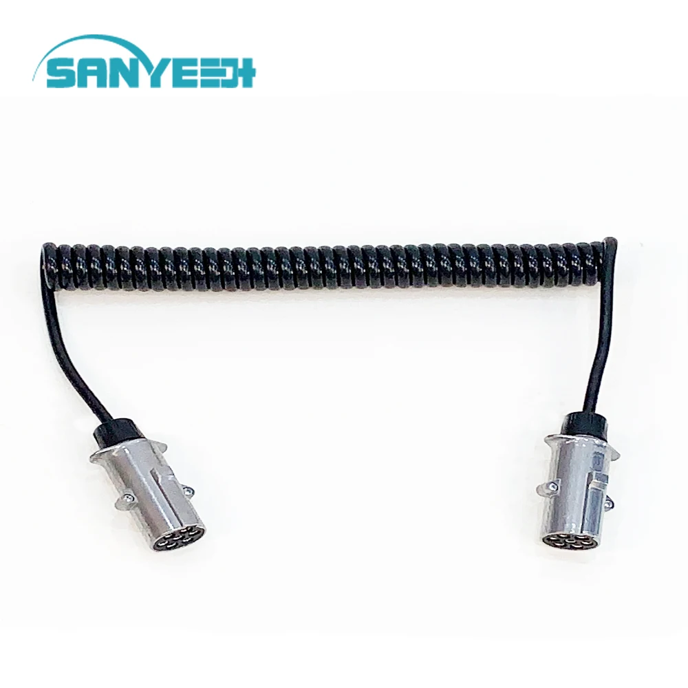 
2020 Car Side LED Lighting Connecting with 7 pin Trailer Wiring Diagram Spiral Cable with Towing Side Socket 